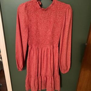 Red dress with ruffles